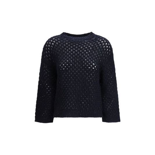 Fabiana Filippi Black Fleece Wool Sweatshirt 1728,72470364320,Black,Clothing,Fabiana Filippi,IT44 | L,IT46|XL,New with tags,Sweaters - Clothing,Sweatshirts - Sweaters - Clothing,Women