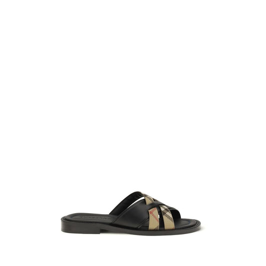 Burberry Black Calf Leather Bos Taurus Flat Sandals 1728,72470364320,Black,Burberry,EU39/US6,EU40/US7,EU41/US8,EU42/US9,EU43/US10,EU44/US11,Flat - Sandals - Shoes,Men,New with tags,Sandals - Shoes,Shoes