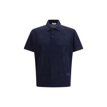 Burberry Blue Wool Polo Shirt 1728,72470364320,Blue,Burberry,Clothing,L,M,Men,New with tags,Polo Shirts - T-Shirts - Clothing,S,T-Shirts - Clothing,XL