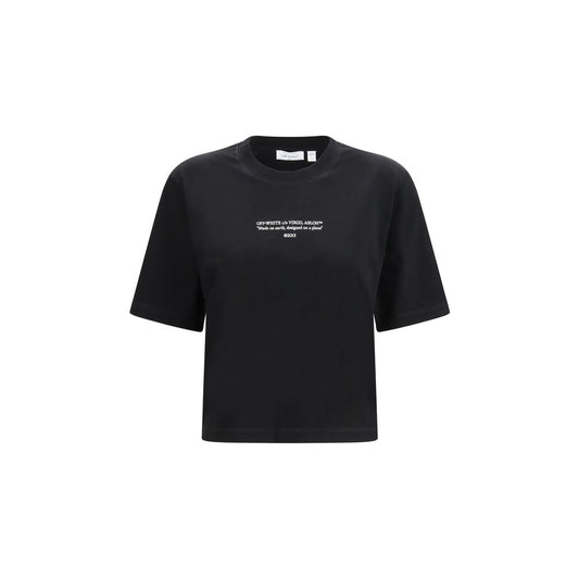 Off-White Black Cotton T-Shirt 1728,72470364320,Black,Clothing,L,M,New with tags,Off-White,S,T-Shirts - Clothing,Women,XS