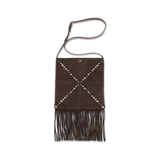 Valentino Garavani Brown Calf Leather Bos Taurus Shoulder Bag 1728,72470364320,Bags,Brown,Men,New with tags,Shoulder Bags - Bags,Valentino Garavani