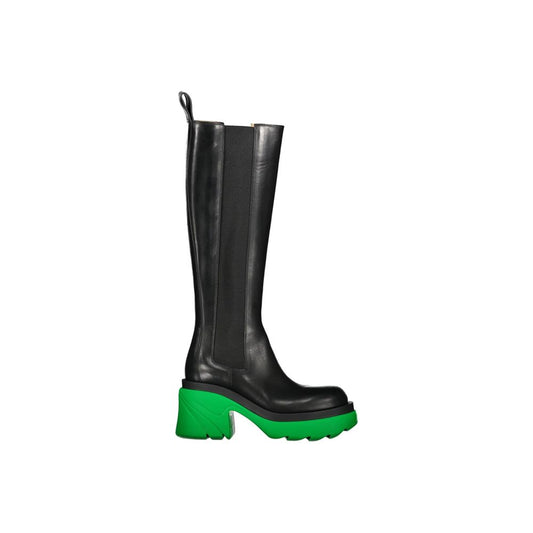 Bottega Veneta Black Leather High Heel Boots