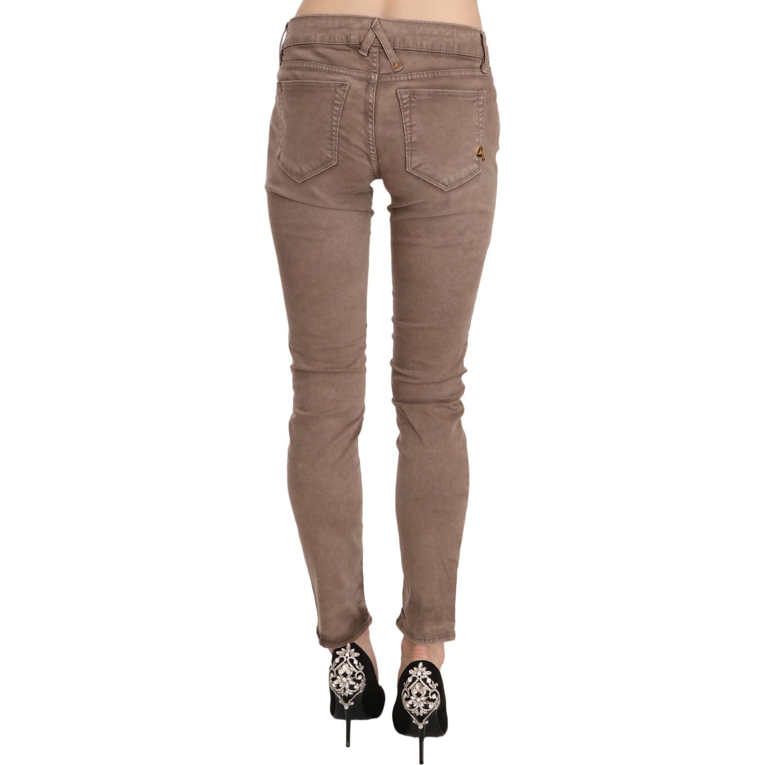 CYCLE Brown Low Waist Slim Fit Skinny Pants