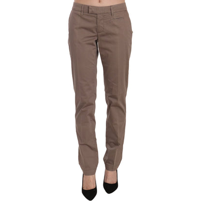 Dondup Brown Low Waist Straight Cut Trouser Pant