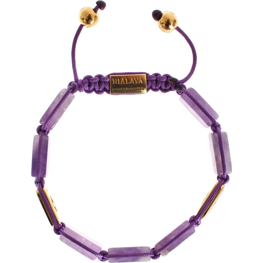 Nialaya CZ Amethyst 18K Gold 925 Bracelet Bracelet