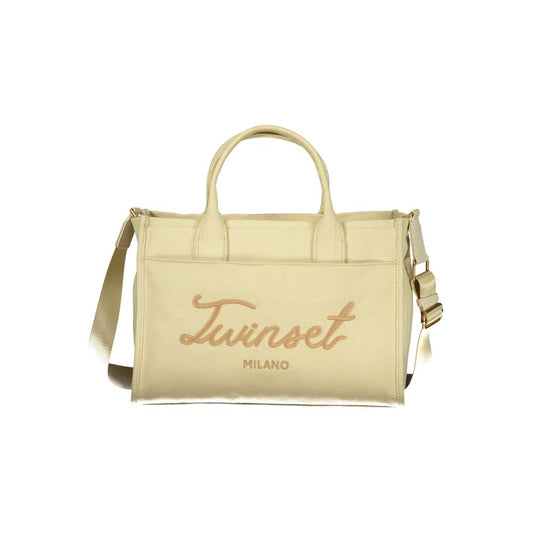 Twinset Beige Cotton Women Tote 1728,67403481248,Bags,Beige,Handbags - Bags,New with tags,Twinset,Women