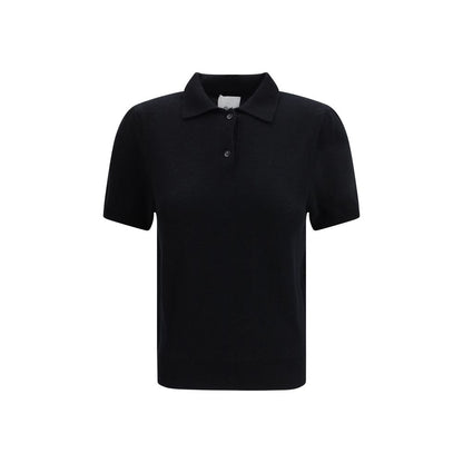 Allude Black Cashmere Polo Shirt