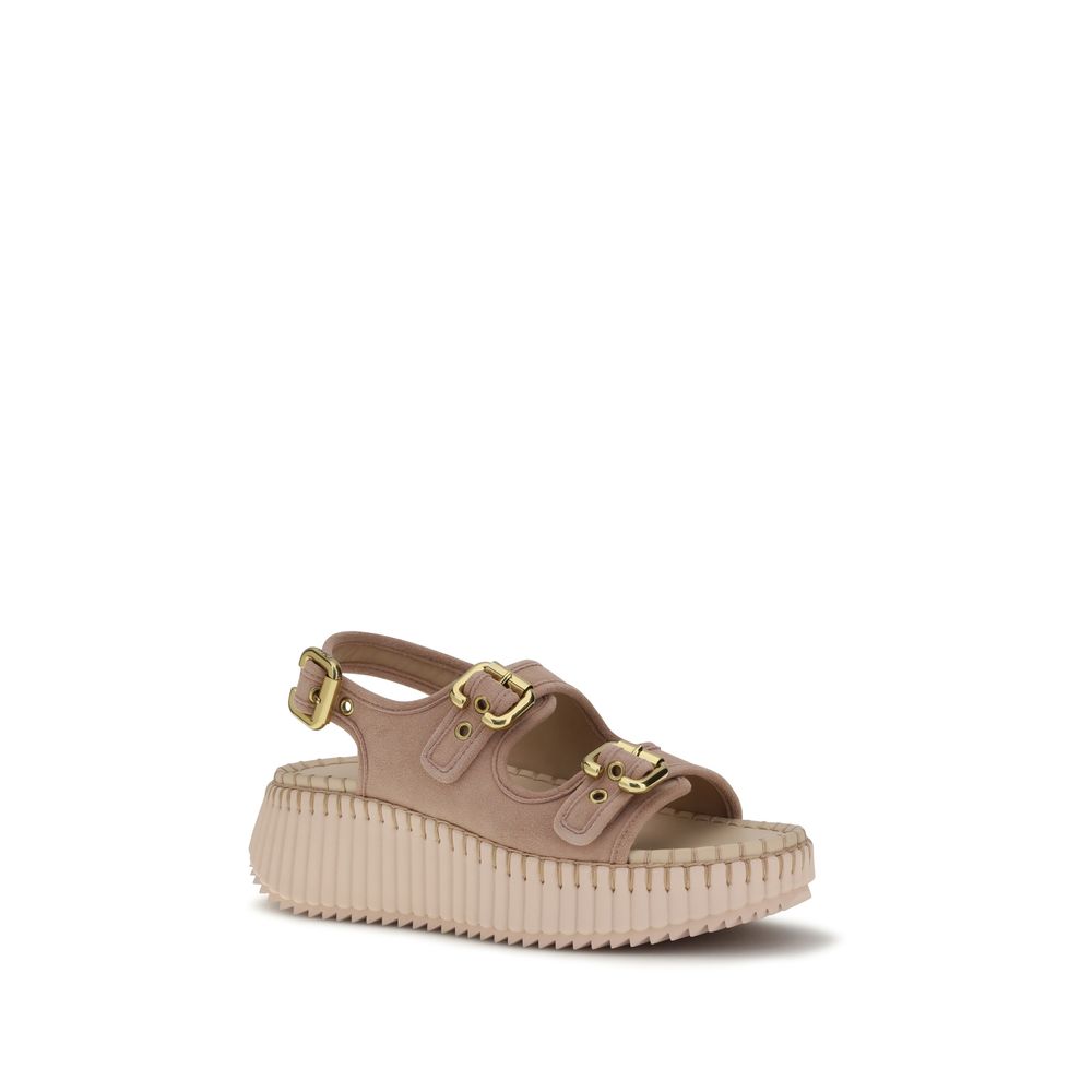 Chloé Multicolor Calf Leather Bos Taurus Platform Sandals