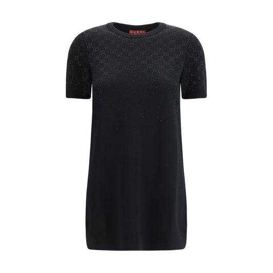Gucci Black Wool Casual Dress 1728,72470364320,Black,Casual - Dresses - Clothing,Clothing,Dresses - Clothing,Gucci,M,New with tags,S,Short - Dresses - Clothing,Shortsleeve - Dresses - Clothing,Women