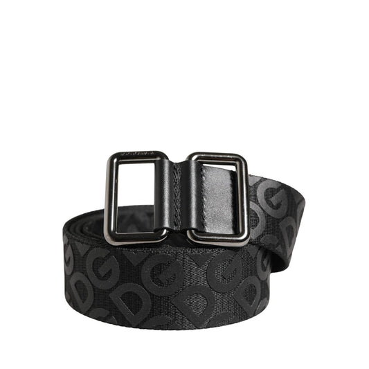 Dolce & Gabbana Black Logo Monogram Silver Metal Buckle Belt 1728,67345645728,90 cm / 36 Inches,Accessories,Belts - Accessories,Black,Dolce & Gabbana,High-Waist Belts - Belts - Accessories,Material: 22% Polyester 78% Calf Leather,Men,Preowned / Defect