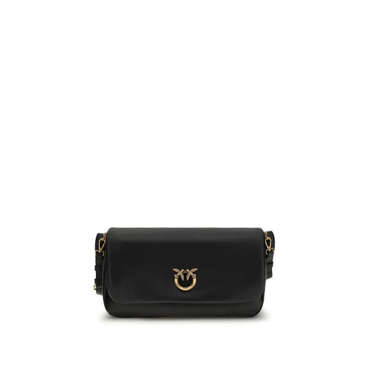PINKO Black Calf Leather Bos Taurus Shoulder Bag 1728,72470364320,Bags,Black,New with tags,PINKO,Shoulder Bags - Bags,Women