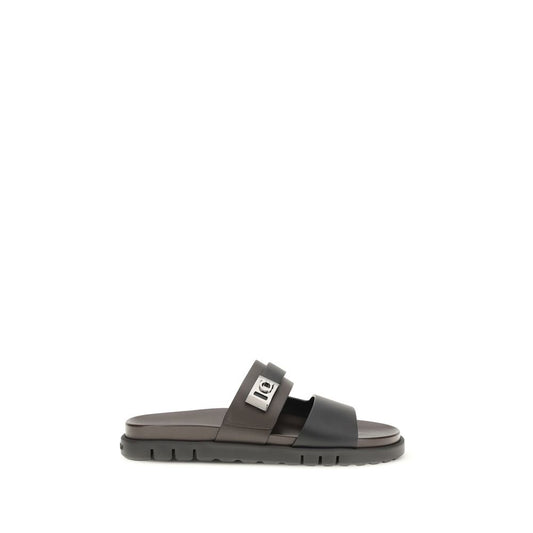 Ferragamo Black Calf Leather Bos Taurus Sandals 1728,72470364320,Black,EU 38 | US 5,EU39/US6,EU41/US8,EU42/US9,EU44/US11,EU45/US12,Ferragamo,Flat - Sandals - Shoes,Men,New with tags,Sandals - Shoes,Shoes