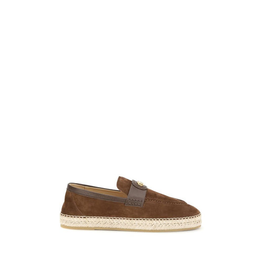 Valentino Garavani Brown Calf Leather Bos Taurus Espadrilles 1728,72470364320,Brown,Espadrilles - Loafers - Shoes,EU40/US7,EU41/US8,EU42/US9,EU43/US10,EU44/US11,EU45/US12,EU46/US13,Loafers - Shoes,Men,New with tags,Shoes,Valentino Garavani