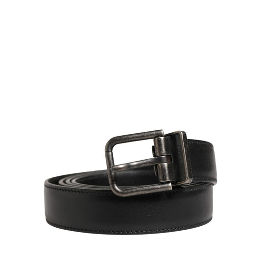 Dolce & Gabbana Men Black Classic Leather Metal Buckle Belt 100 cm / 40 Inches,105 cm / 42 Inches,110 cm / 44 Inches,1728,67345645728,90 cm / 36 Inches,95 cm / 38 Inches,Accessories,Belts - Accessories,Black,Dolce & Gabbana,Material: 100% Calf Leather,Men