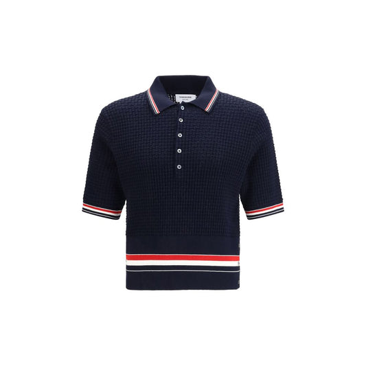 Thom Browne Blue Cotton Polo Shirt 1,1728,2,3,4,72470364320,Blue,Clothing,Men,New with tags,Polo Shirts - T-Shirts - Clothing,T-Shirts - Clothing,Thom Browne