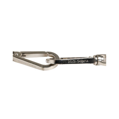 Dolce & Gabbana Black Leather Silver Chain Bag Accessory Shoulder Strap