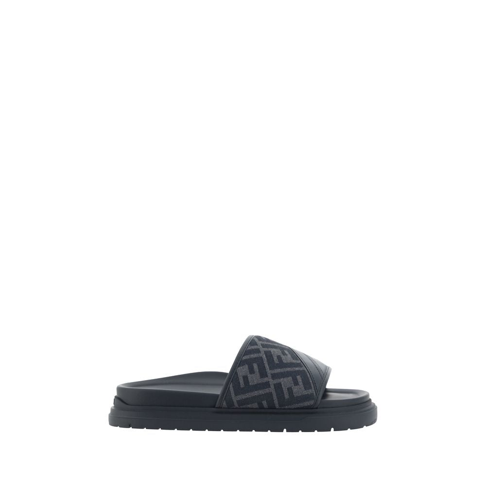 Fendi Gray Fabric Sandals 1728,72470364320,EU 38 | US 5,EU39/US6,EU40/US7,EU41/US8,EU42/US9,EU45/US12,Fendi,Flat - Sandals - Shoes,Gray,Men,New with tags,Sandals - Shoes,Shoes