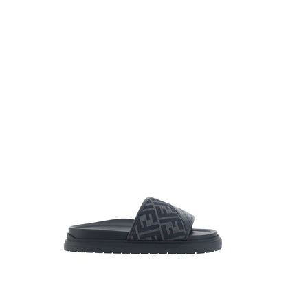 Fendi Gray Fabric Sandals 1728,72470364320,EU 38 | US 5,EU39/US6,EU40/US7,EU41/US8,EU42/US9,EU45/US12,Fendi,Flat - Sandals - Shoes,Gray,Men,New with tags,Sandals - Shoes,Shoes