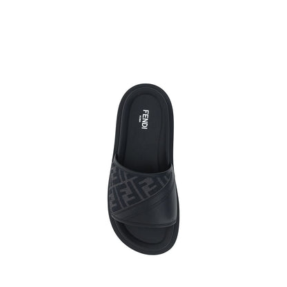 Fendi Gray Fabric Sandals 1728,72470364320,EU 38 | US 5,EU39/US6,EU40/US7,EU41/US8,EU42/US9,EU45/US12,Fendi,Flat - Sandals - Shoes,Gray,Men,New with tags,Sandals - Shoes,Shoes