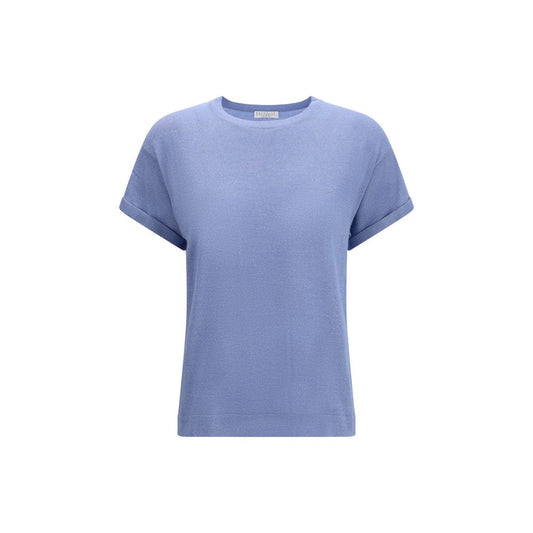 Brunello Cucinelli Blue Nylon T-Shirt 1728,72470364320,Blue,Brunello Cucinelli,Clothing,New with tags,S,T-Shirts - Clothing,T-Shirts - T-Shirts - Clothing,Women,XL