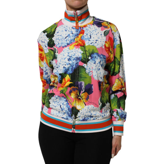 Dolce & Gabbana Multicolor Floral Print Zip Cardigan Jacket