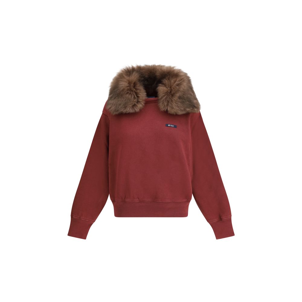 Prada Bordeaux Cotton Sweatshirt 1728,72470364320,Bordeaux,Clothing,New with tags,Prada,S,Sweaters - Clothing,Sweatshirts - Sweaters - Clothing,Women