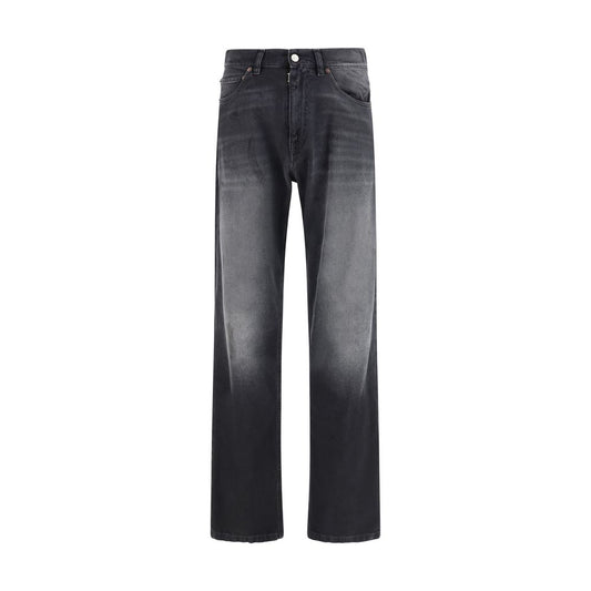 MM6 Black Cotton Straight-Leg Jeans 1728,72470364320,Black,Clothing,Jeans Denim - Clothing,Men,MM6,New with tags,Straight-Leg Jeans - Jeans Denim - Clothing,W31,W32,W33