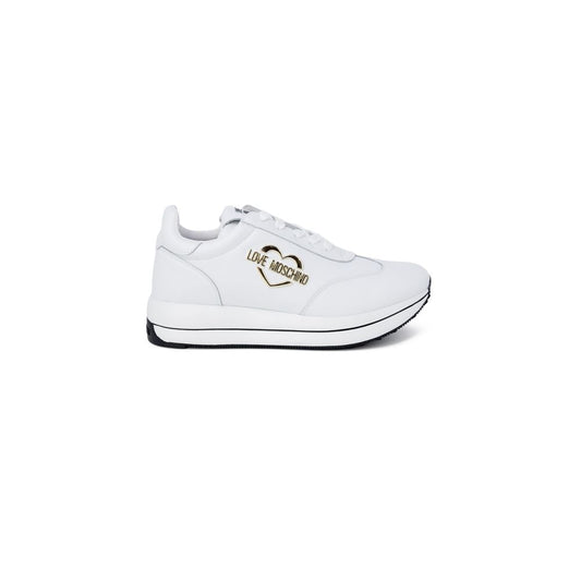 Love Moschino White Leather Low Top Sneakers 1728,71956299936,EU36/US6,EU37/US7,EU38/US8,EU39/US9,Love Moschino,Low Tops - Sneakers - Shoes,New with tags,Shoes,Sneakers - Shoes,White,Women