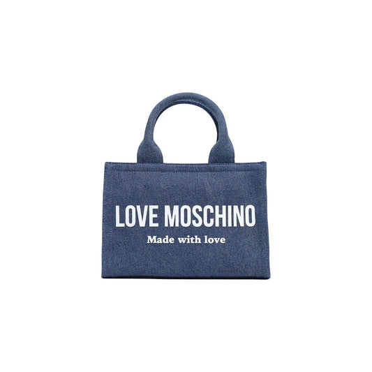 Love Moschino Blue Cotton Handbag 1728,71956299936,Bags,Blue,Handbags - Bags,Love Moschino,New with tags,Women