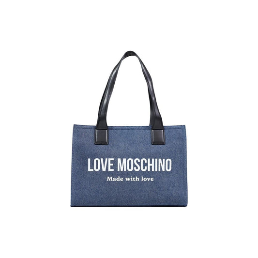 Love Moschino Blue Cotton Handbag 1728,71956299936,Bags,Blue,Handbags - Bags,Love Moschino,New with tags,Women