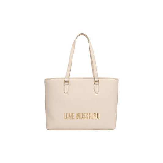 Love Moschino Beige Polyethylene Handbag 1728,71956299936,Bags,Beige,Handbags - Bags,Love Moschino,New with tags,Women