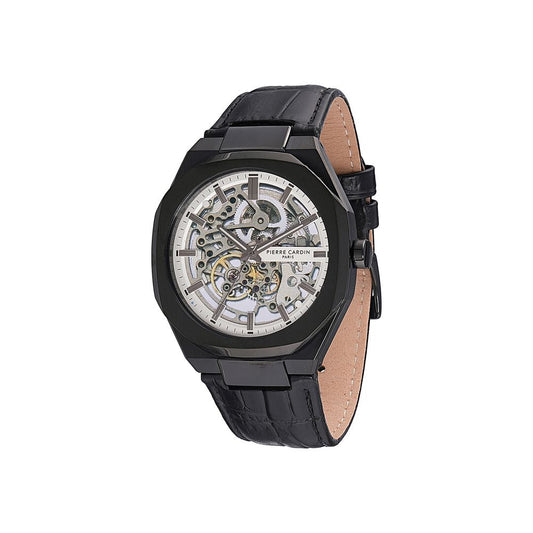 Pierre Cardin Black Leather Dress Watch 1728,67434610848,Accessories,Black,Dress Watches - Watches - Accessories,Men,New with tags,Pierre Cardin,Watches - Accessories
