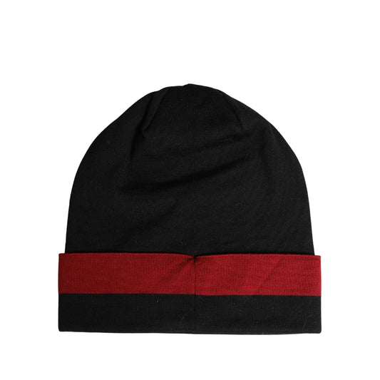 Dolce & Gabbana Black Cuffed "I'M THE ONLY PRINCE ROYAL" Beanie Hat