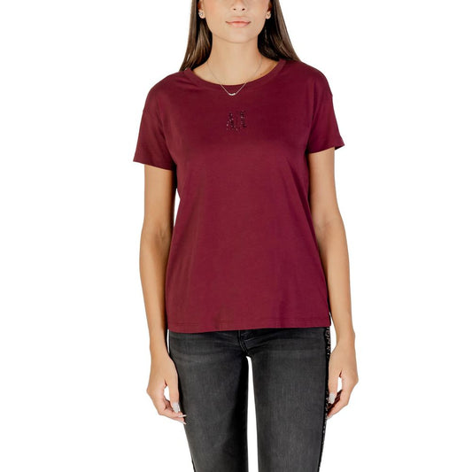 Armani Exchange Bordeaux Cotton T-Shirt 1728,71956299936,Armani Exchange,Bordeaux,Clothing,IT38|XS,New with tags,T-Shirts - Clothing,T-Shirts - T-Shirts - Clothing,Women