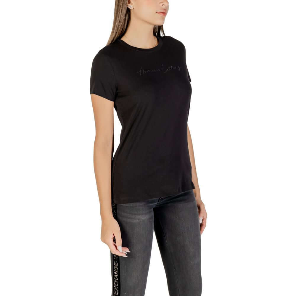 Armani Exchange Black Cotton T-Shirt