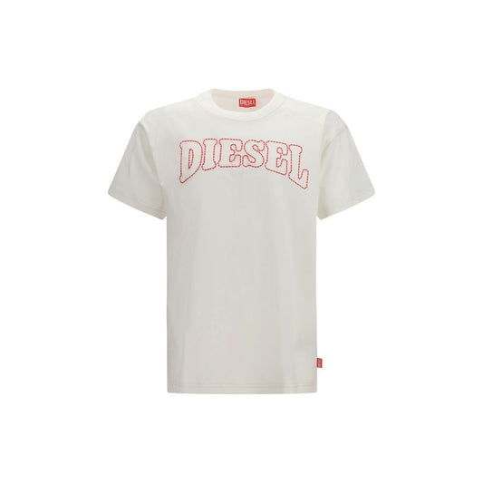 Diesel White Cotton T-Shirt 1728,72470364320,Clothing,Diesel,L,Men,New with tags,S,T-Shirts - Clothing,T-Shirts - T-Shirts - Clothing,White,XL