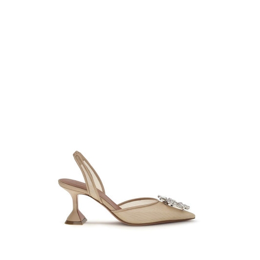 Amina Muaddi Beige Polyester High Heel Pumps 1728,72470364320,Amina Muaddi,Beige,EU36.5/US6.5,EU37/US7,EU38.5/US8.5,EU38/US8,High Heel - Pumps - Shoes,New with tags,Pumps - Shoes,Shoes,Women