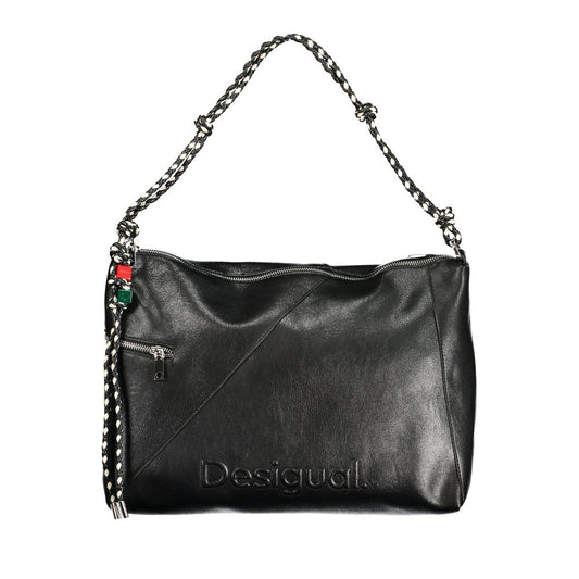 Desigual Black Polyurethane Women Handbag 1728,67403481248,Bags,Black,Desigual,Handbags - Bags,New with tags,Women
