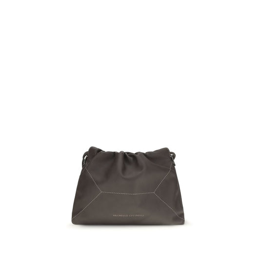 Brunello Cucinelli Brown Calf Leather Bos Taurus Shoulder Bag 1728,72470364320,Bags,Brown,Brunello Cucinelli,New with tags,Shoulder Bags - Bags,Women
