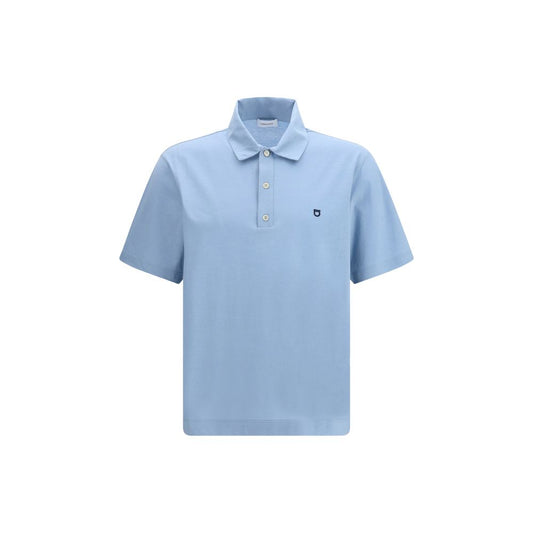 Ferragamo Blue Cotton Polo Shirt 1728,72470364320,Blue,Clothing,Ferragamo,L,M,Men,New with tags,Polo Shirts - T-Shirts - Clothing,S,T-Shirts - Clothing,XL