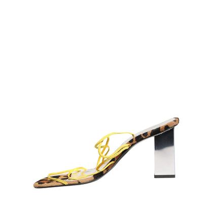 Dolce & Gabbana Multicolor Leather Block Heels Sandals Shoes