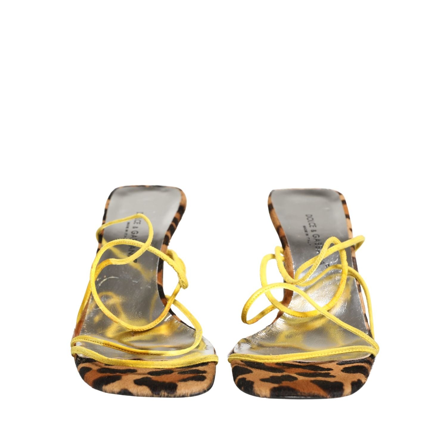 Dolce & Gabbana Multicolor Leather Block Heels Sandals Shoes