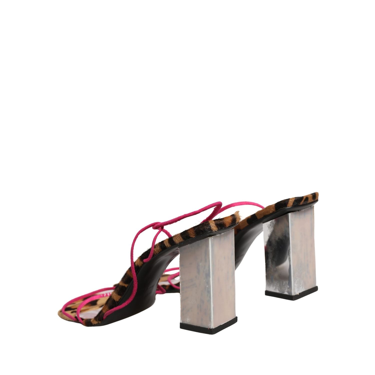 Dolce & Gabbana Multicolor Leather Block Heels Sandals Shoes