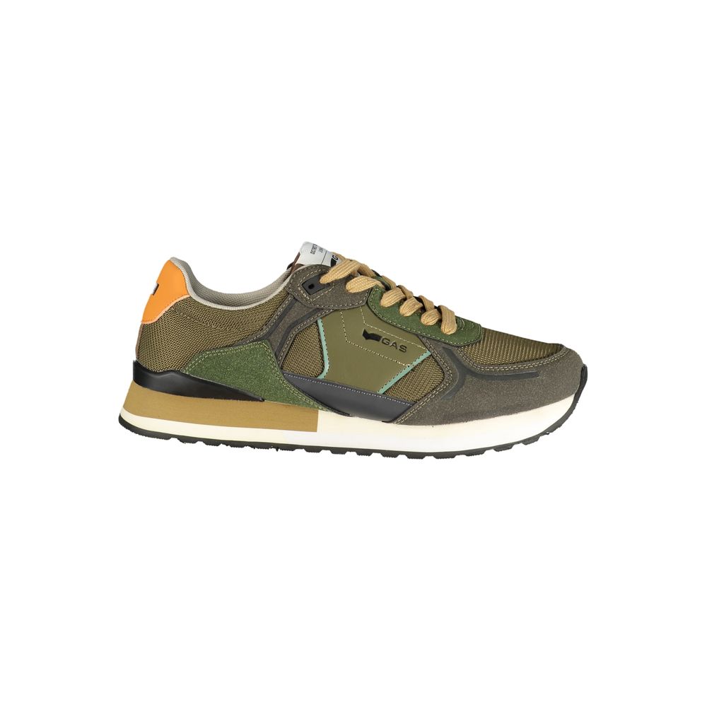 Gas Green Polyester Athletic Sneakers