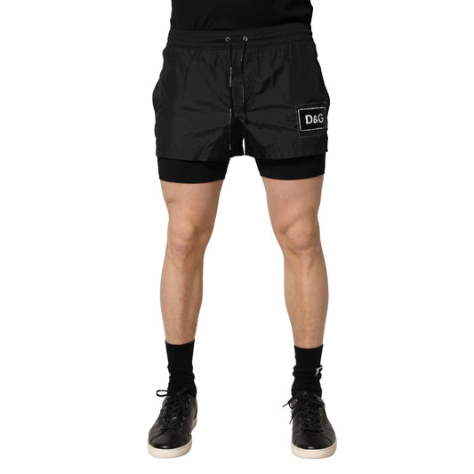 Dolce & Gabbana Black Polyester Drawstring Men Shorts Swimwear 1728,67345645728,Black,Clothing,Dolce & Gabbana,IT4 | S,Material: 100% Polyester,Men,New with tags,Swim Shorts - Swimwear - Clothing,Swimwear - Clothing