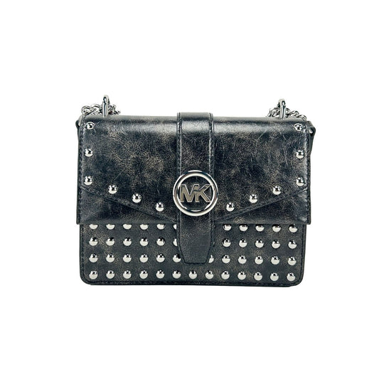 Michael Kors Greenwich Small Flap Shoulder Crossbody Bag 1728,67346104480,Bags,Crossbody Bags - Bags,Michael Kors,New with tags,Silver,Women