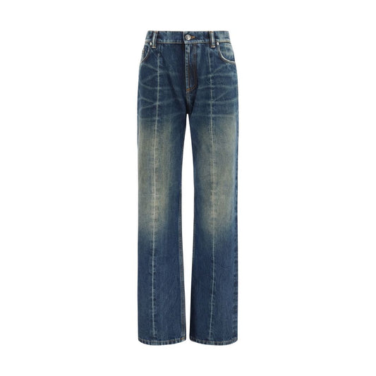 Versace Blue Cotton Straight-Leg Jeans 1728,26,72470364320,Blue,Clothing,Jeans Denim - Clothing,New with tags,Straight-Leg Jeans - Jeans Denim - Clothing,Versace,W25,Women