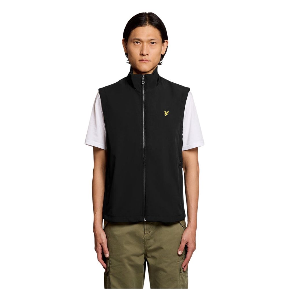 Lyle & Scott Black Polyester Sleveless Jacket