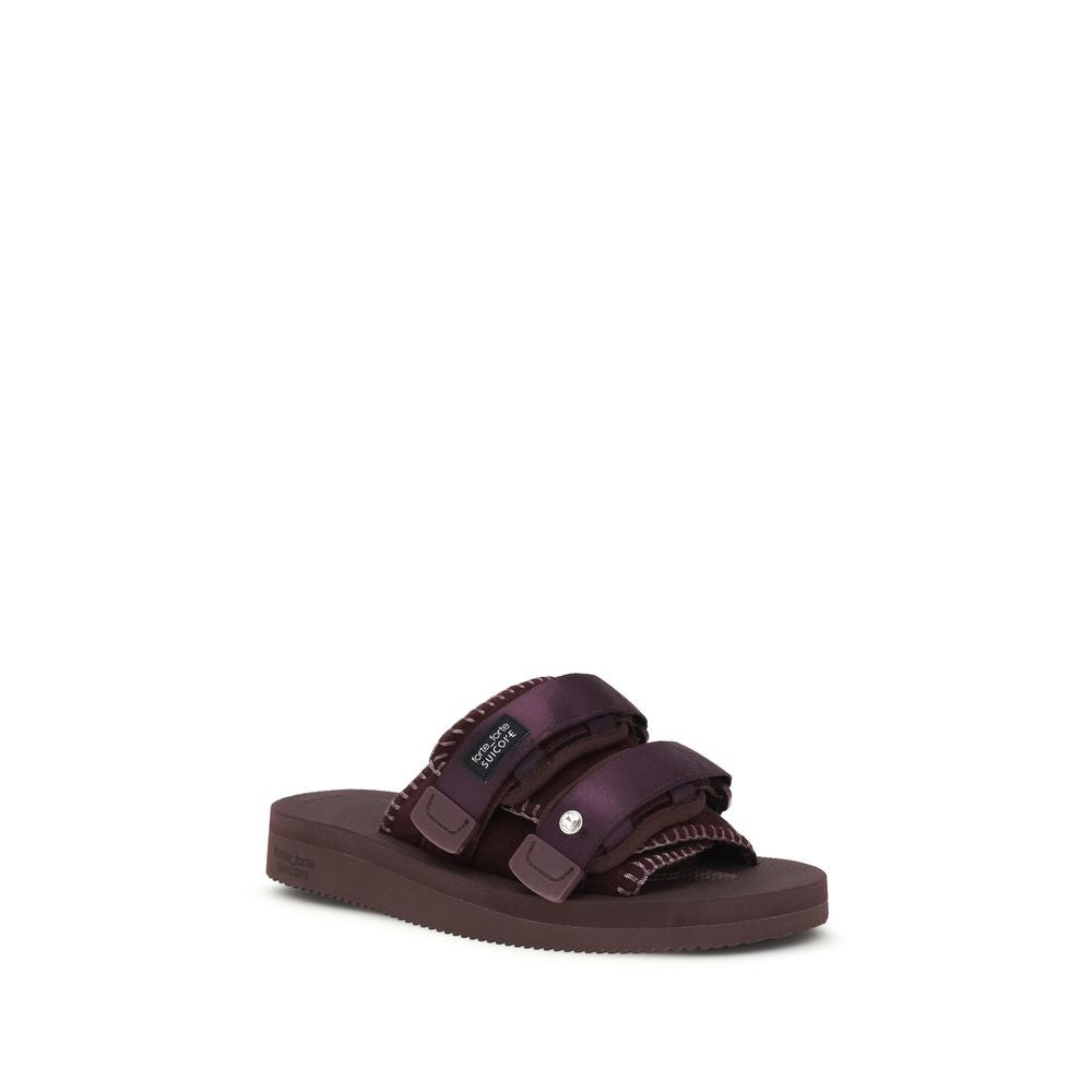Forte_Forte Purple Polyester Flat Sandals