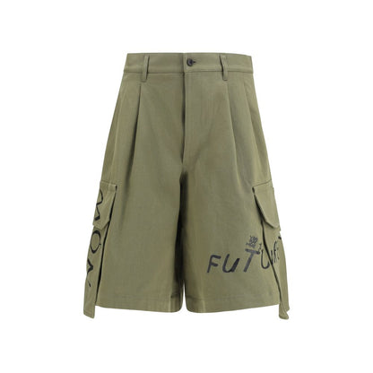 Comme Des Garçons Bicolor Cotton Bermuda Shorts